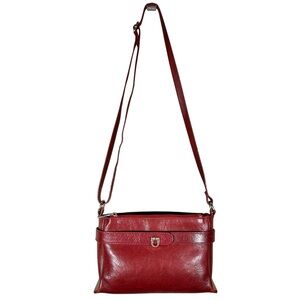 VINTAGE WILSONS LEATHER Turn Lock Burgundy Leather Crossbody Purse
